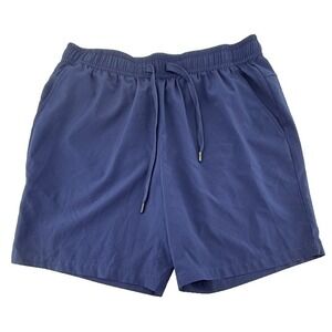 MIER Shorts Mens Large Blue Athletic Hiking Outdoor Stretch Zip Pocket Perform